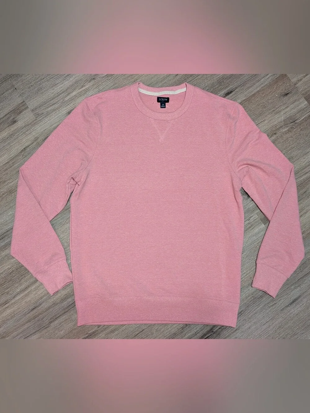 J. Crew Dusty Rose Crewneck Cotton Blend Terry Stretch Sweatshirt Men's MD